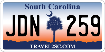 SC license plate JDN259
