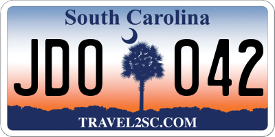 SC license plate JDO042