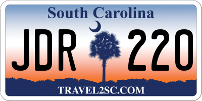 SC license plate JDR220