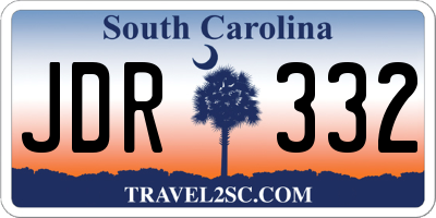 SC license plate JDR332