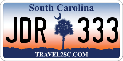 SC license plate JDR333