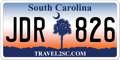 SC license plate JDR826