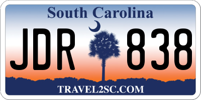 SC license plate JDR838