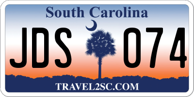 SC license plate JDS074