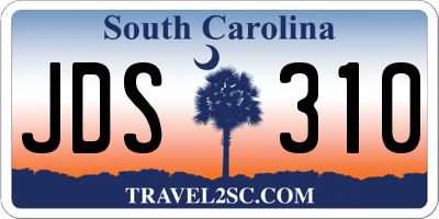 SC license plate JDS310