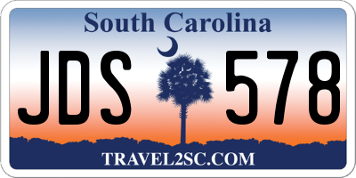 SC license plate JDS578