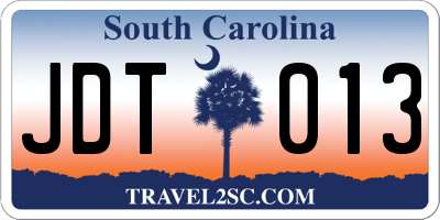 SC license plate JDT013