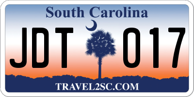 SC license plate JDT017