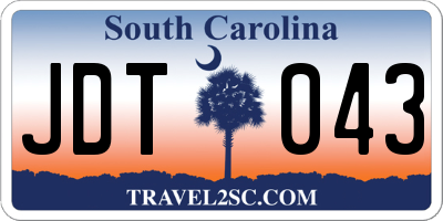 SC license plate JDT043