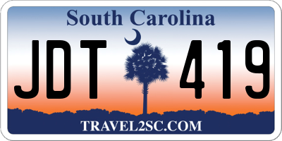 SC license plate JDT419