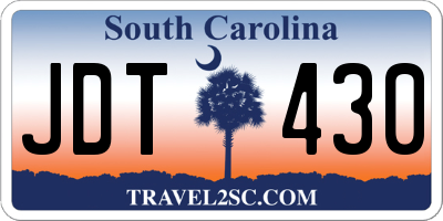 SC license plate JDT430