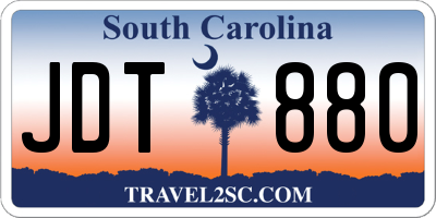 SC license plate JDT880