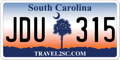 SC license plate JDU315