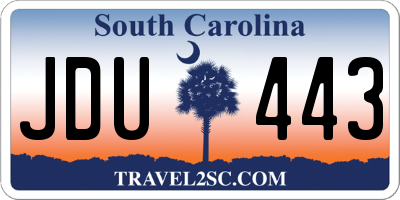 SC license plate JDU443