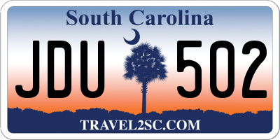 SC license plate JDU502