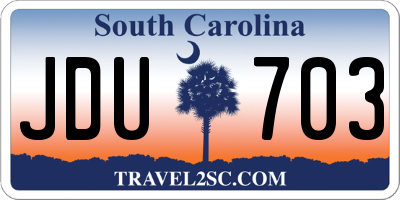 SC license plate JDU703