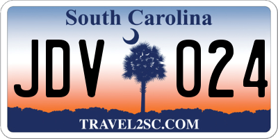 SC license plate JDV024