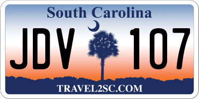 SC license plate JDV107