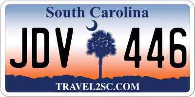 SC license plate JDV446