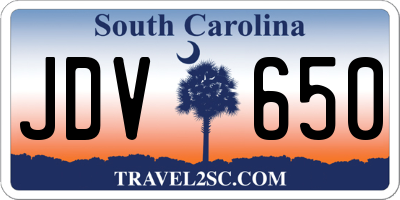 SC license plate JDV650