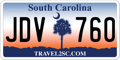 SC license plate JDV760
