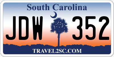 SC license plate JDW352