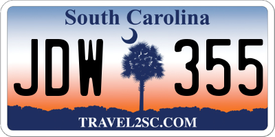 SC license plate JDW355