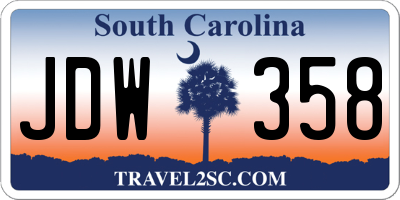 SC license plate JDW358