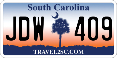 SC license plate JDW409