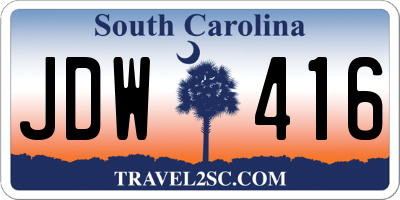 SC license plate JDW416