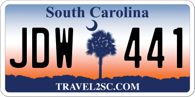 SC license plate JDW441