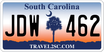 SC license plate JDW462