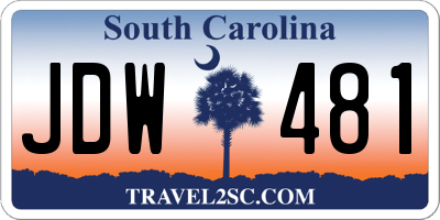SC license plate JDW481
