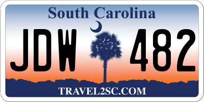 SC license plate JDW482