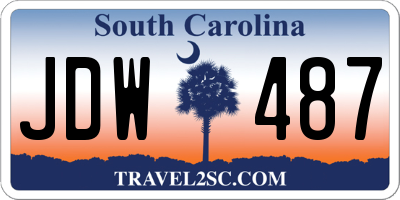 SC license plate JDW487
