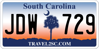 SC license plate JDW729