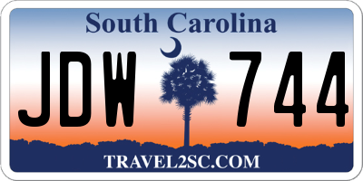 SC license plate JDW744