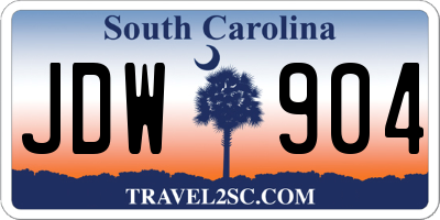SC license plate JDW904