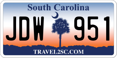 SC license plate JDW951