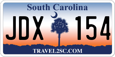 SC license plate JDX154