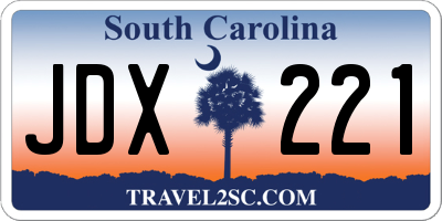 SC license plate JDX221