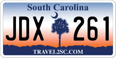 SC license plate JDX261
