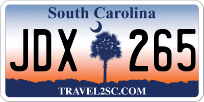 SC license plate JDX265