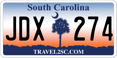 SC license plate JDX274