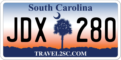 SC license plate JDX280