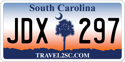 SC license plate JDX297