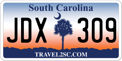 SC license plate JDX309