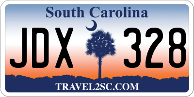 SC license plate JDX328
