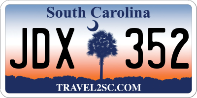 SC license plate JDX352