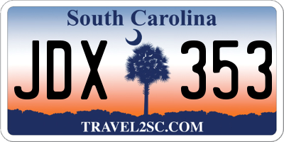 SC license plate JDX353